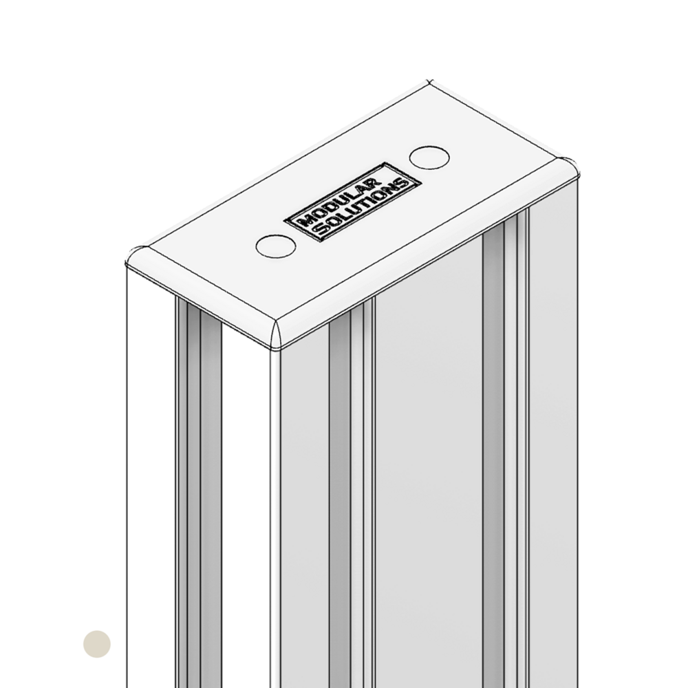 60-205-2 MODULAR SOLUTIONS POLYAMIDE END CAP<BR>30MM X 60MM LIGHT GRAY